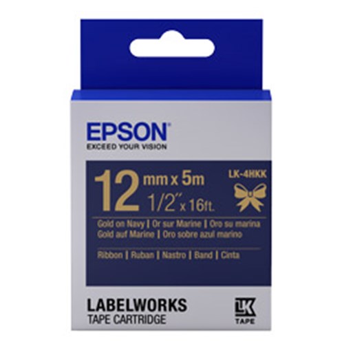 V177-AL-EPC53S654118_EPC53S654118__55012_1 EPSON TAPE RIBBON 12MM GOLD ON NAVY 5 METRES FOR LW-300 LW-400 & LW-600P - Image 1
