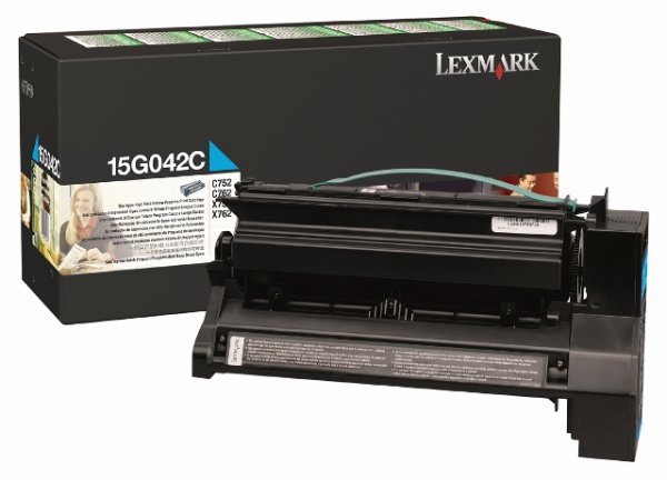 V177-AL-LM15G042C-15G042C__09087-00 LEXMARK 15G042C CYAN PREBATE TONER YIELD15000 PAGES FOR C752 760 762 - Image 1