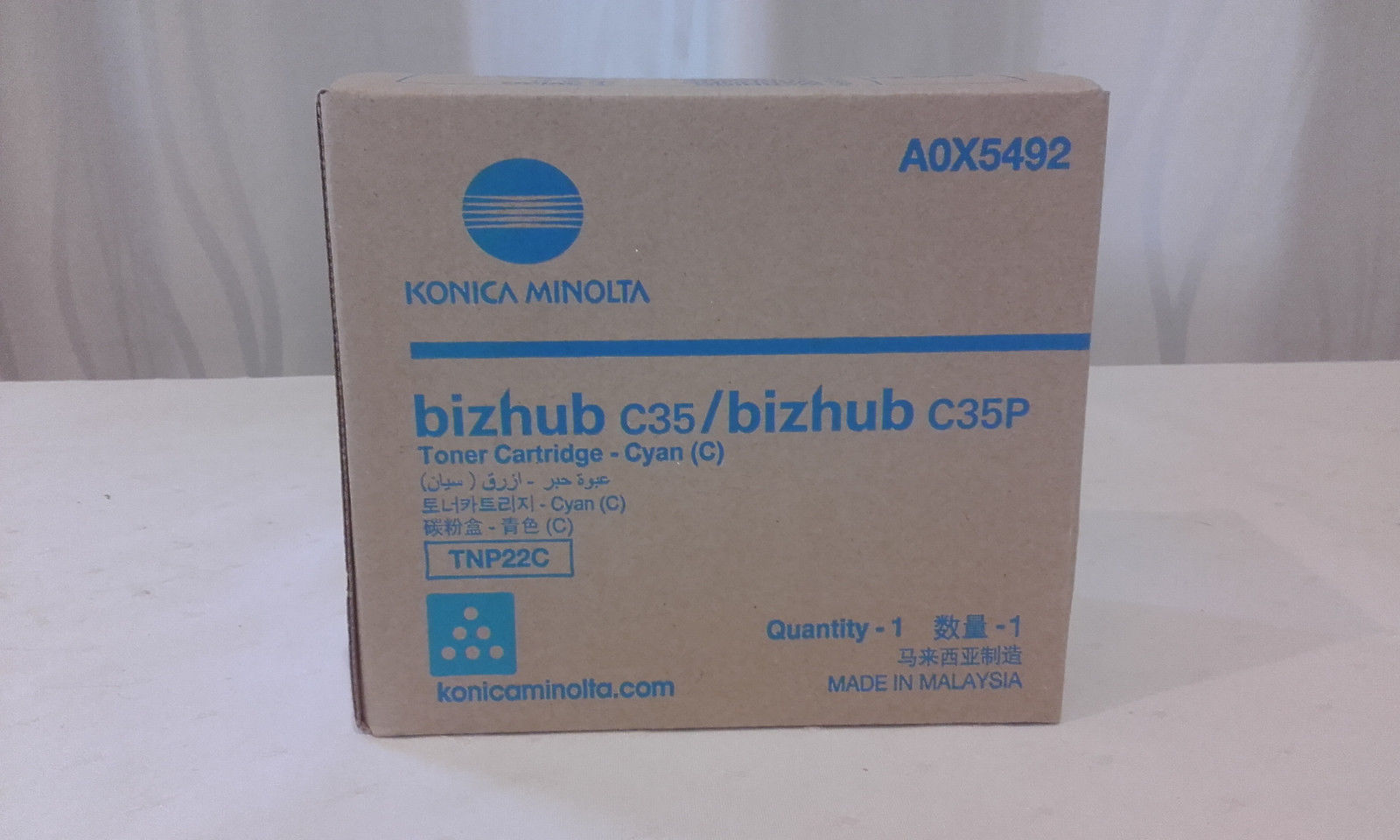 V177-AL-MEA0X5-492-A0X5-492__56396-00 KONICA MINOLTA BIZHUB C25P C35/C35P TNP22 CYAN TONER - 6K - Image 1