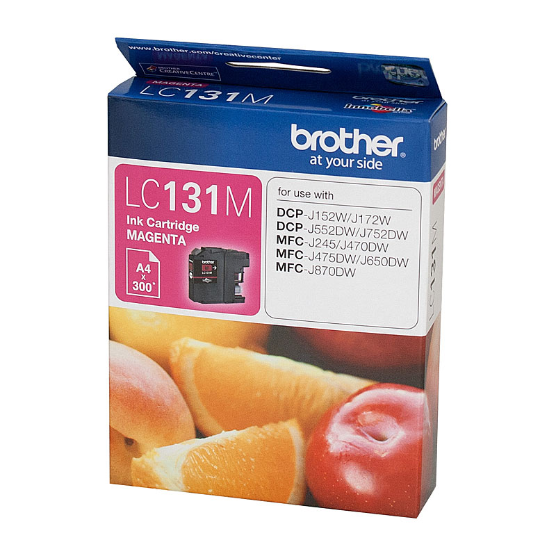 V177-D-B131M_uc__59393_1 Brother LC-131M Magenta Ink Cartridge - to suit DCP-J152W/J172W/J552DW/J752DW/MFC-J245/J470DW/J475DW/J650DW/J870DW - up to 300 pages - Image 1
