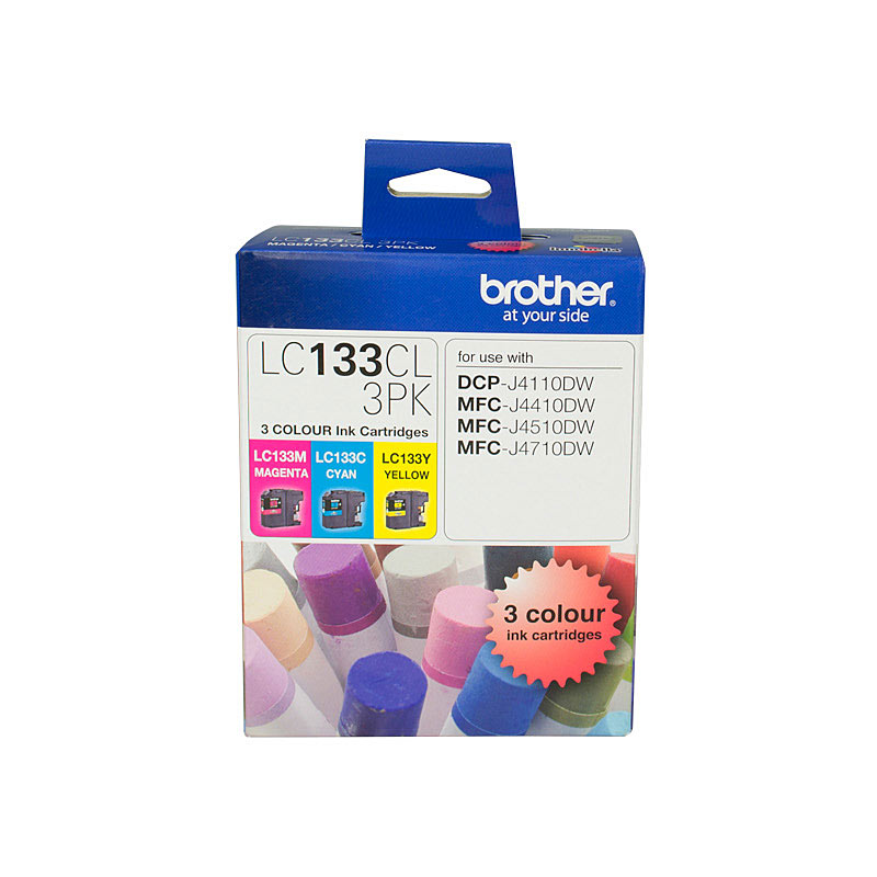 V177-D-B133CMY_uc__30701_1 BROTHER LC133 CMY Colour Pack - Image 1