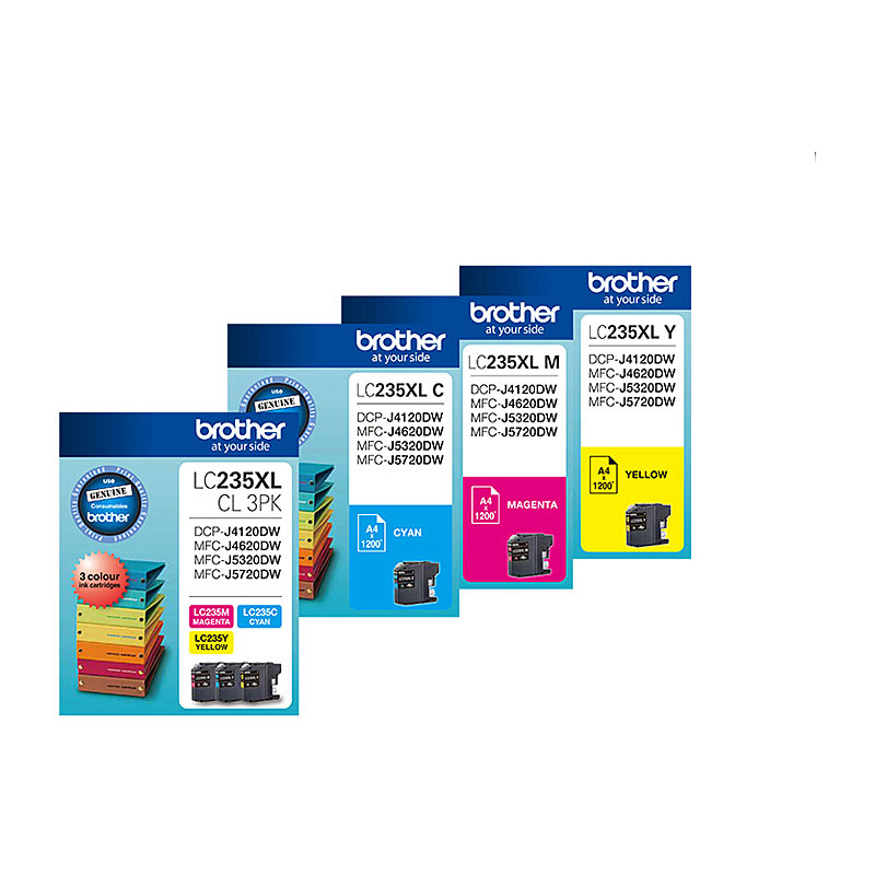V177-D-B235XLCMY_uc__13207_1 BROTHER LC-235XL Colour Value Pack, 1X Cyan, 1XMagenta, 1XYellow - Image 1