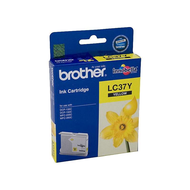 V177-D-B37Y_uc__04759_1 Brother LC-37Y Yellow Ink Cartridge - to suit DCP-135C/150C, MFC-260C/ 260C SE- up to 300 pages - Image 1