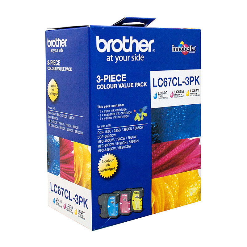 V177-D-B67CMY_uc__17486_1 BROTHER LC67 CMY Colour Pack - Image 1