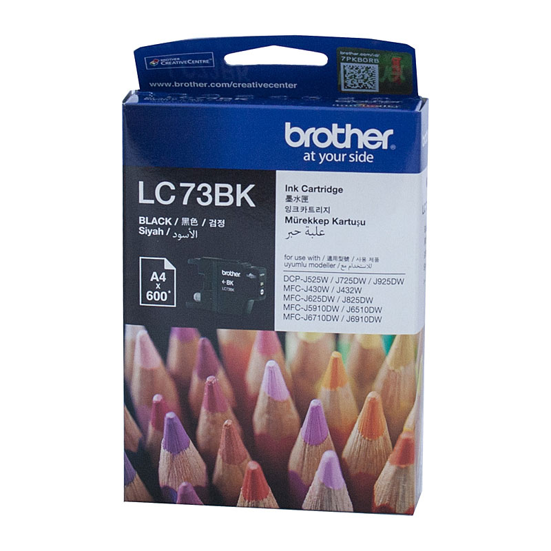 V177-D-B73B_uc__05229_1 BROTHER LC-73BK Black High Yield Ink Cartridge - DCP-J525W/J725DW/J925DW, MFC-J6510DW/J6710DW/J6910DW/J5910DW/J430W/J432W/J625DW/J825DW - up to - Image 1