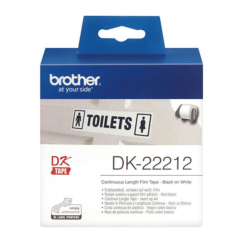 V177-D-BDK22212_uc__45031_1 Brother White Cont. Film Roll Direct Thermal 62mm x 15.24mm - Image 1