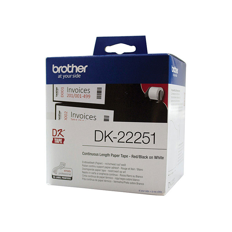 V177-D-BDK22251_uc__28618_1 Brother DK-22251 Consumer Paper Roll - PAPER ROLL 62MM X 15.24M (WITH BLACK/RED PRINT) - Image 1