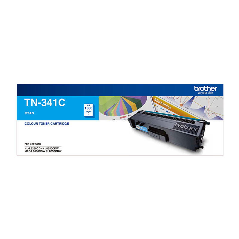 V177-D-BN341C_uc__30732_1 Brother TN-341C Colour Laser Toner - Standard Cyan, HL-L8250CDN/8350CDW MFC-L8600CDW/L8850CDW - 1500 Pages - Image 1