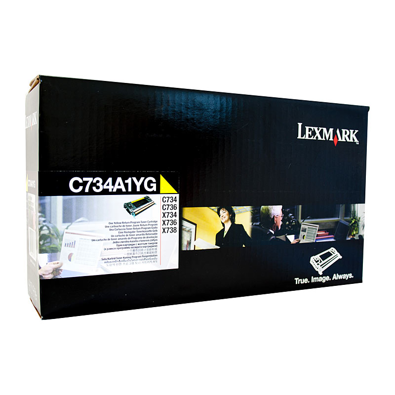 V177-D-LX734A1YG-uc__76204-00 LEXMARK C734 Yellow Toner Cart - Image 1