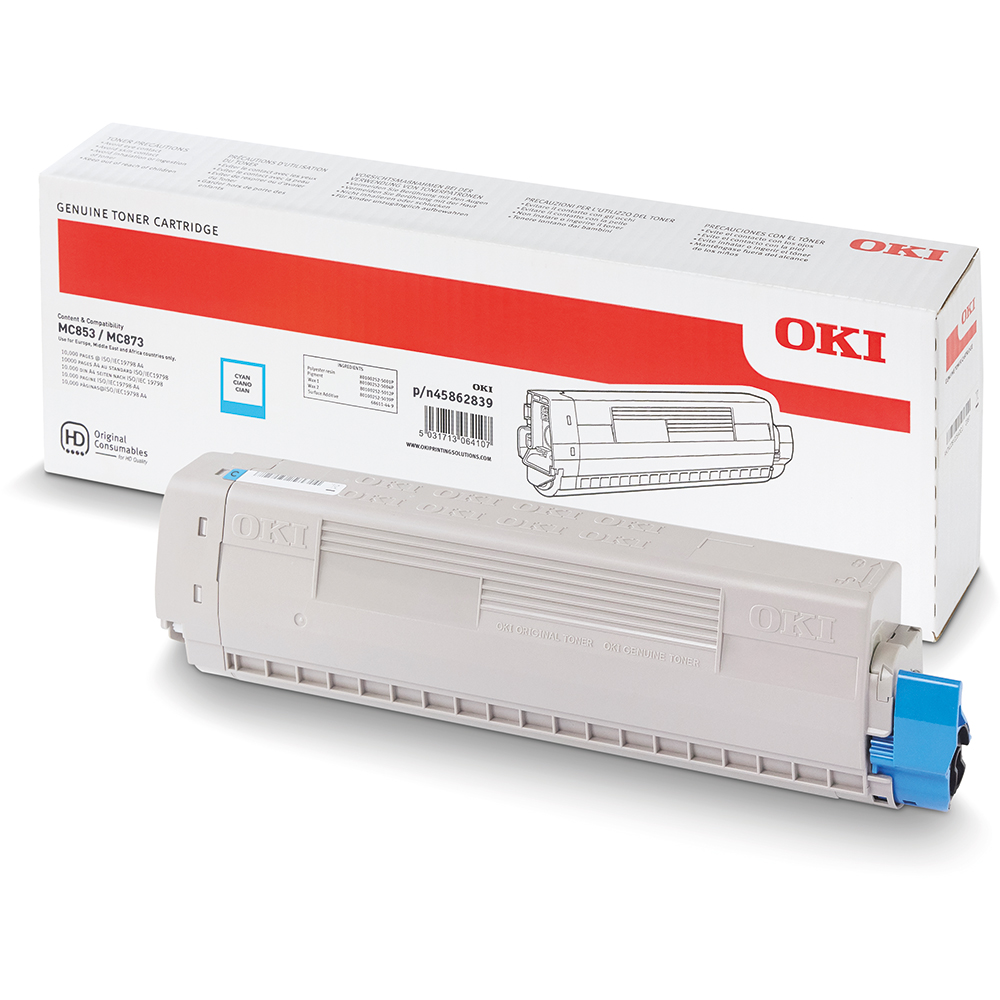 V177-D-O853C_OKI-45862839-CyanToner-Large__06310_1 OKI MC853 Cyan Toner - Image 1