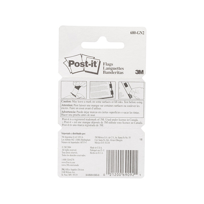 V177-D-PI70071206034-PI70071206034__81913-00 POST-IT Flag 680-GN2 Green Pack of 2 Box of 6 - Image 1