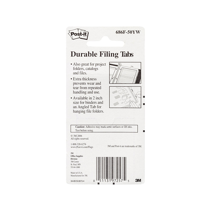 V177-D-PI70071501590-PI70071501590__74960-00 POST-IT Tab 686F-50YW Ylw Pack of 2 Bag6 - Image 1