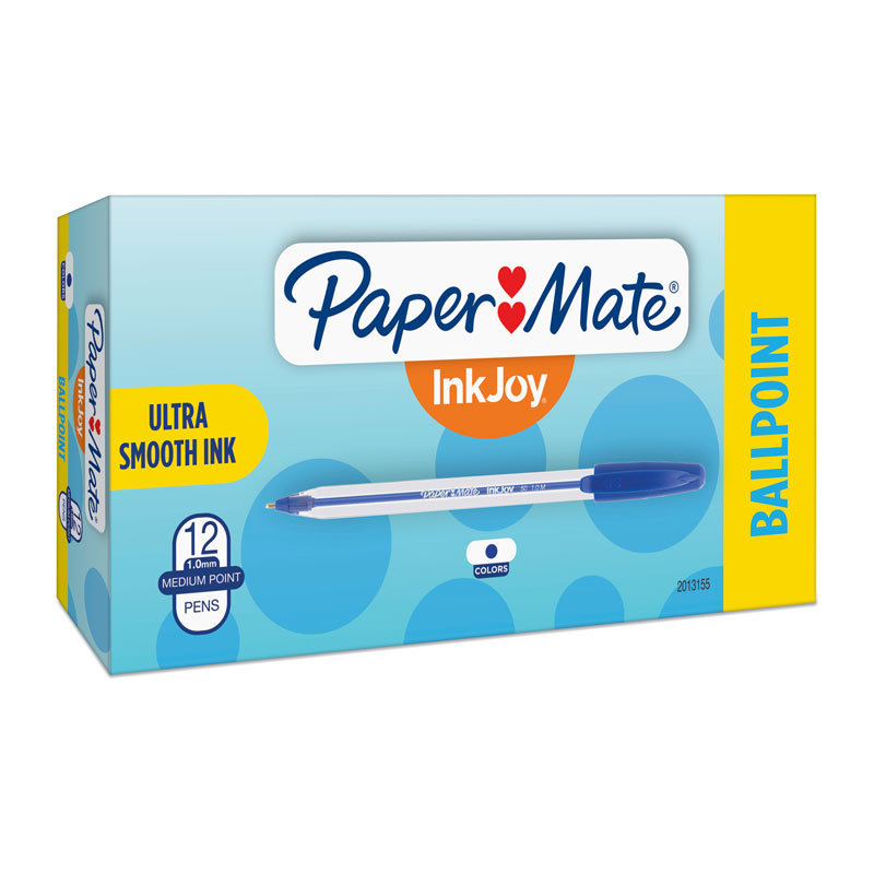 V177-D-PM2013155-30154-00 PAPER MATE InkJoy 50ST Ball Pen Blue Box of 12 - Image 1