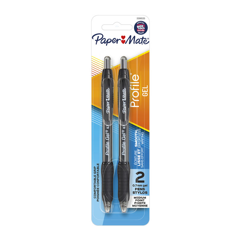 V177-D-PM2096535_uc__08751_1 PAPER MATE Profile Pen 0.7 Black Pack 2 Box of 6 - Image 1