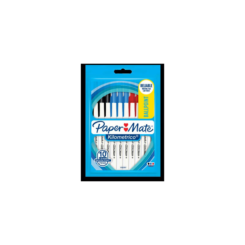 V177-D-PMS20022057-59656-00 PAPER MATE Kilometrico Assorted Pack 10 Box12 - Image 1
