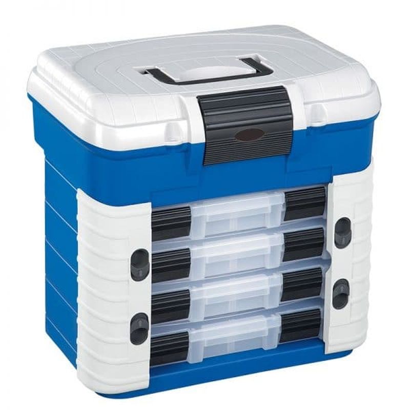 V177-D-PP501F-uc__02733-00 PLASTICA PANARO 501F SUPERBOX 4 TRAY 420 X 303 X 400 MM - BLUE - Image 1