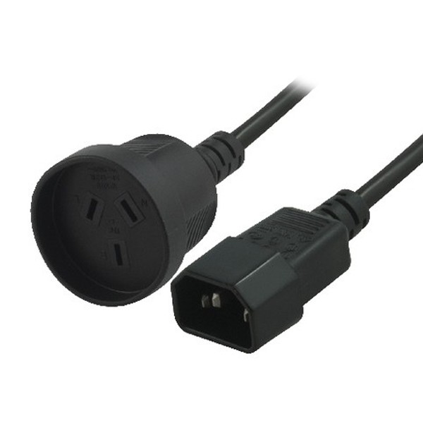 V177-L-CB8W-RC-3083-CB8W-RC-3083__48485-00 8WARE Power Extension Cable 15cm 3-Pin AU to IEC C14 Female to Male for UPS CBC-RC-3083 H40UPSIEC150MM - Image 1