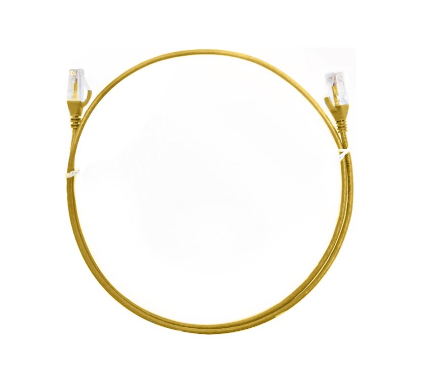 V177-L-CBAT-CAT6THINYE-20M_CBAT-CAT6THINYE-20M__87401_1 8WARE CAT6 Ultra Thin Slim Cable 20m / 2000cm - Yellow Color Premium RJ45 Ethernet Network LAN UTP Patch Cord 26AWG for Data Only, not PoE - Image 1