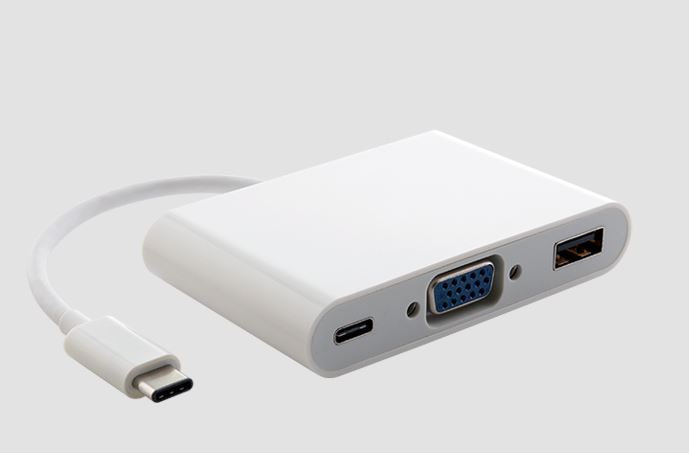 V177-L-CBAT-CMVGAUSBCF_CBAT-CMVGAUSBCF__59688_1 ASTROTEK Thunderbolt USB 3.1 Type C USB-C to VGA + USB + Card Reader Video Adapter Converter Male to Female for Apple Macbook Chromebook Pixel White - Image 1