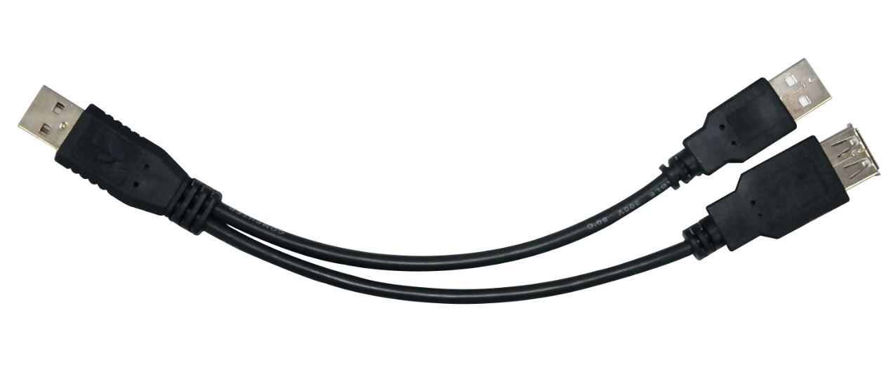 V177-L-CBAT-USB-AM-AMAF_CBAT-USB-AM-AMAF__49646_1 ASTROTEK USB 2.0 Y Splitter Cable 30cm - Type A Male to Type A Male + Type A Female Black Colour Power Adapter Hub Charging - Image 1