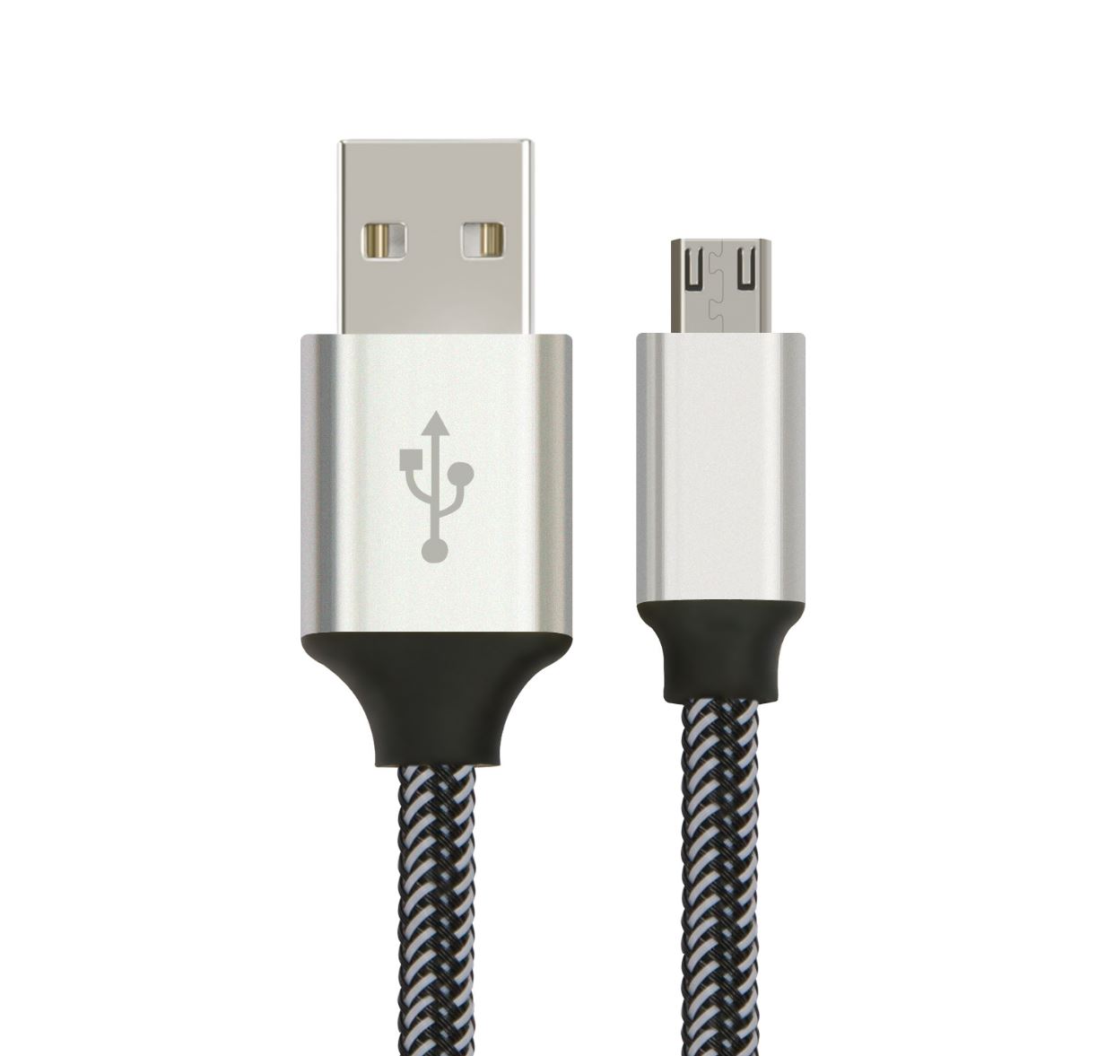 V177-L-CBAT-USBMICROBW-1M_CBAT-USBMICROBW-1M__01065_1 ASTROTEK 1m Micro USB Data Sync Charger Cable Cord Silver White Color for Samsung HTC Motorola Nokia Kndle Android Phone Tablet & Devices - Image 1