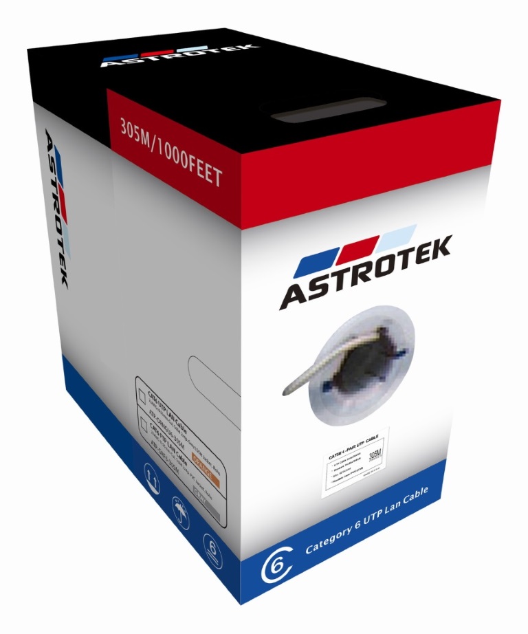 V177-L-CBATP-BLUF6-305M_CBATP-BLUF6-305M__00670_1 ASTROTEK CAT6 FTP Cable 305m Roll - Blue Full 0.55mm Copper Solid Wire Ethernet LAN Network 23AWG 0.55cu Solid 2x4p PVC Jacket - Image 1