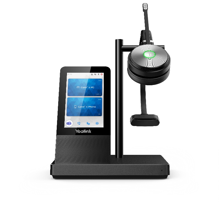 V177-L-IPY-WH66-MONO-UC-IPY-WH66-MONO-UC__14092-00 YEALINK WH66 Mono UC DECT Wirelss Headset With Touch Screen, Busylight On Headset, Leather Ear Cushions - Image 1