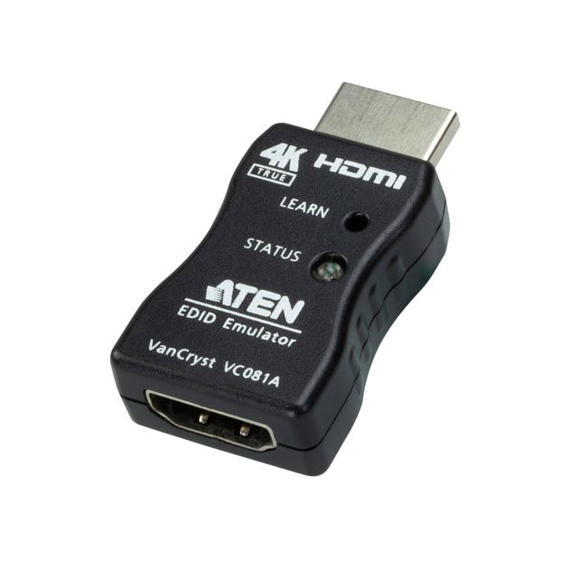 V177-L-KVA-VC-081A-KVA-VC-081A__44707-00 ATEN VC081A True 4K HDMI EDID Emulator Adapter, Superior video quality up to 3840 x 2160 @ 60Hz (4:4:4), LED indicators, Powered by HDMI Source - Image 1