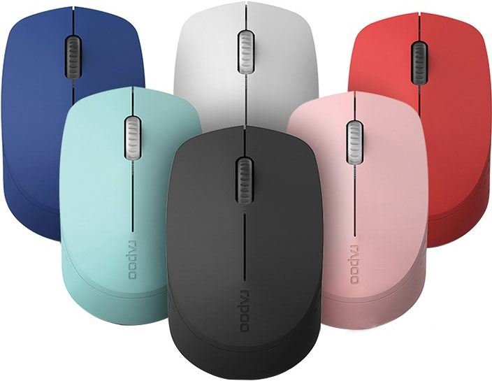 V177-L-MIRP-M100-RED-MIRP-M100-RED__98967-00 RAPOO M100 2.4GHz & Bluetooth 3 / 4 Quiet Click Wireless Mouse Red - 1300dpi Connects up to 3 Devices, Up to 9 months Battery Life - Image 1
