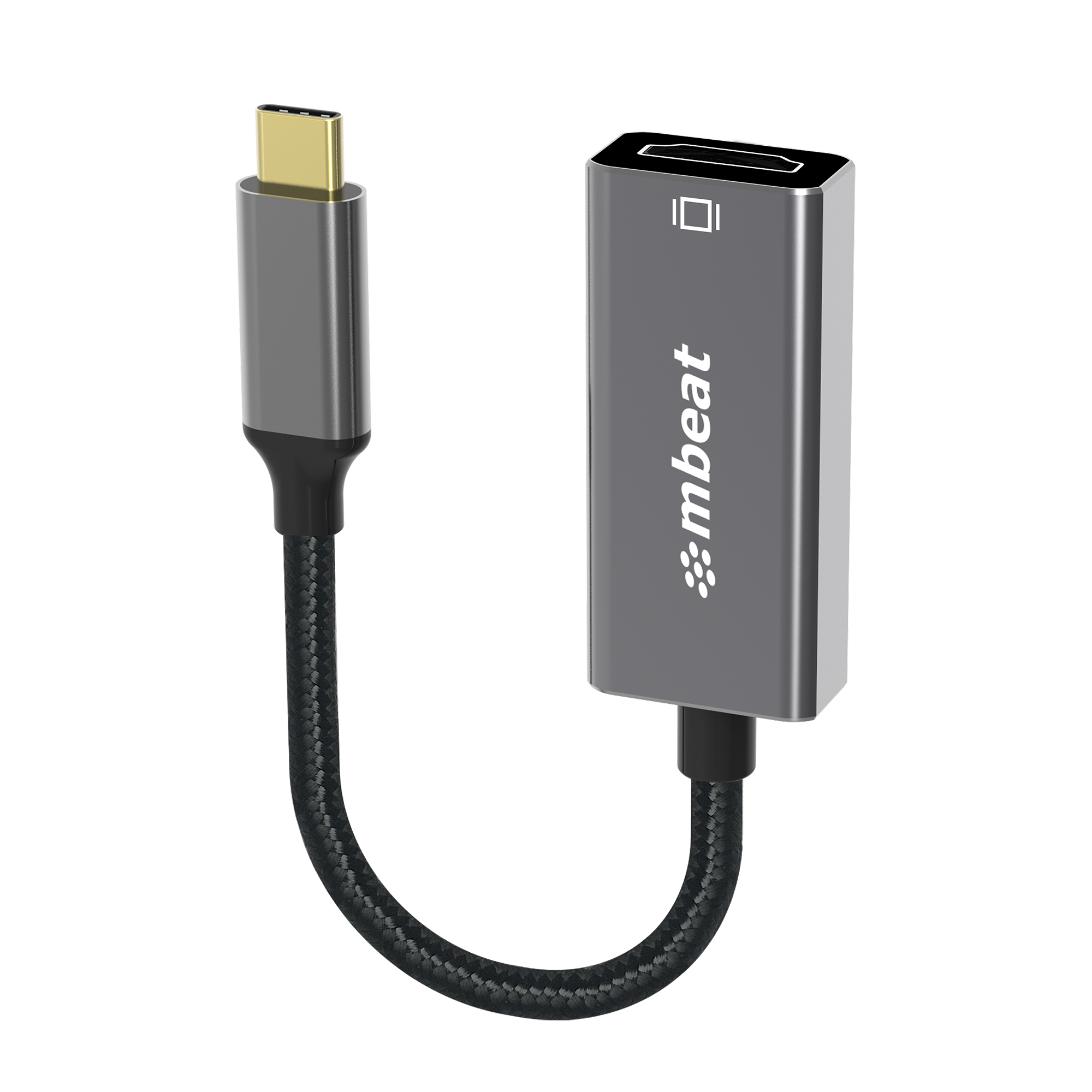 V177-L-USMB-XCB-CDP18-USMB-XCB-CDP18__47151-00 MBEAT Tough Link 1.8m 4K USB-C to Display Port Cable - Converts USB-C to DisplayPort,4K@60Hz (3840×2160), Gold Plated, Aluminium, Nylon Braided Cable - Image 1