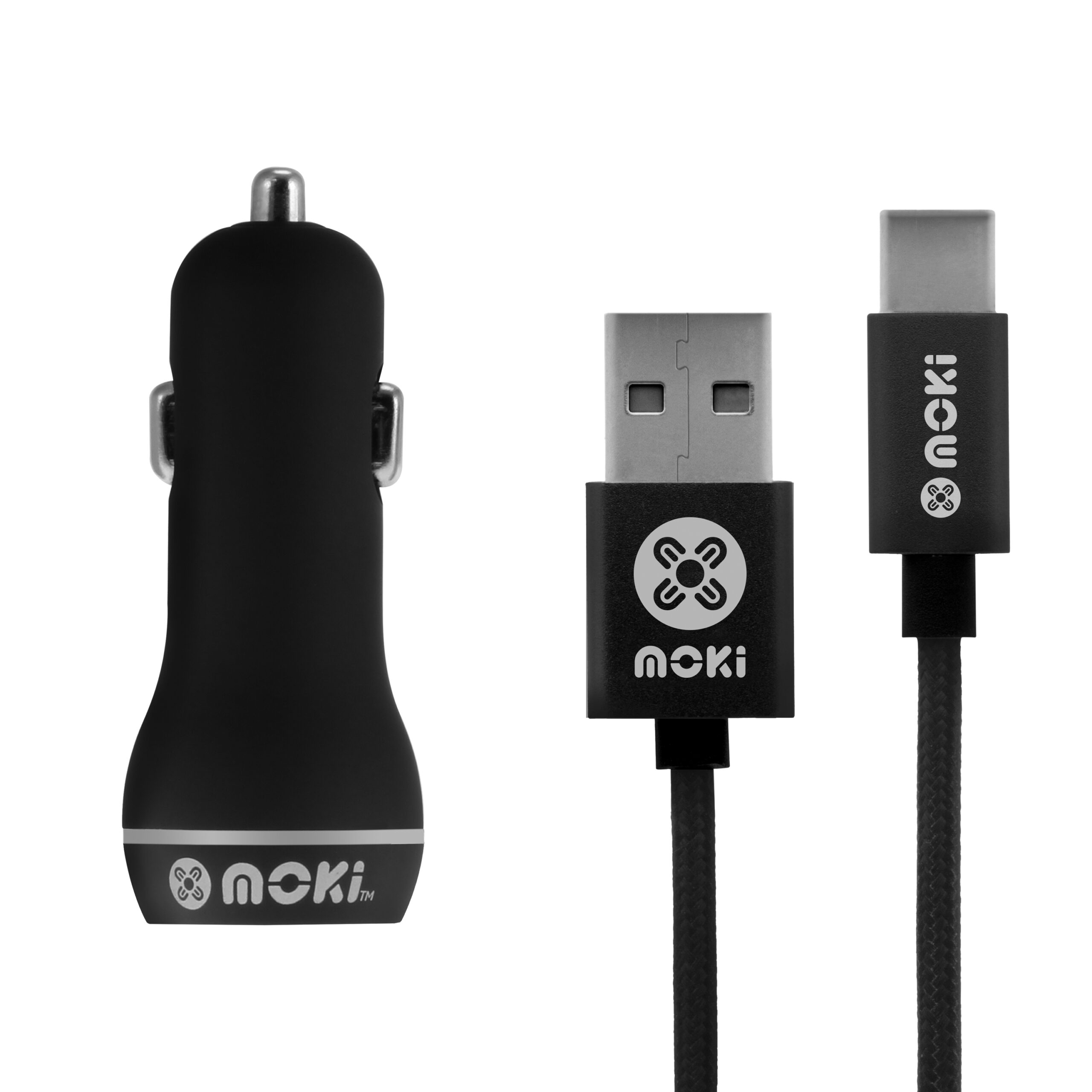 V177-MSTCCAR-ACC-MSTCCAR-00__59692-00 MOKI Type-C SynCharge Braided Cable + Car Charger - Image 1