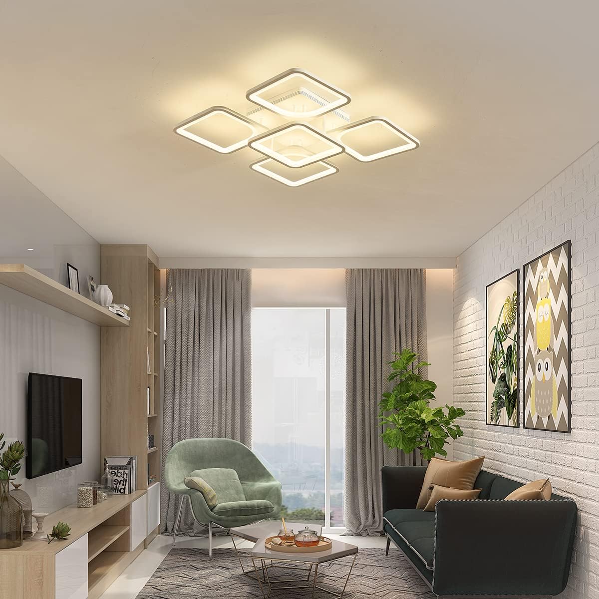 V178-36471-139692-00 Modern LED Ceiling Light Remote Control (60 cm) - Image 1