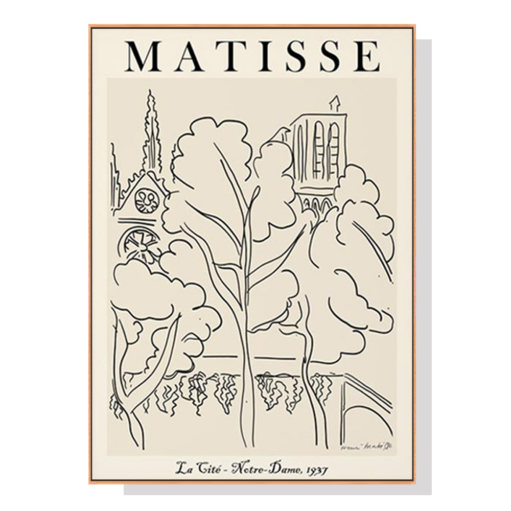 V207-1054_Line-Art-By-Henri-Matisse-wood_1 Wall Art 70cmx100cm Line Art By Henri Matisse Wood Frame Canvas - Image 1