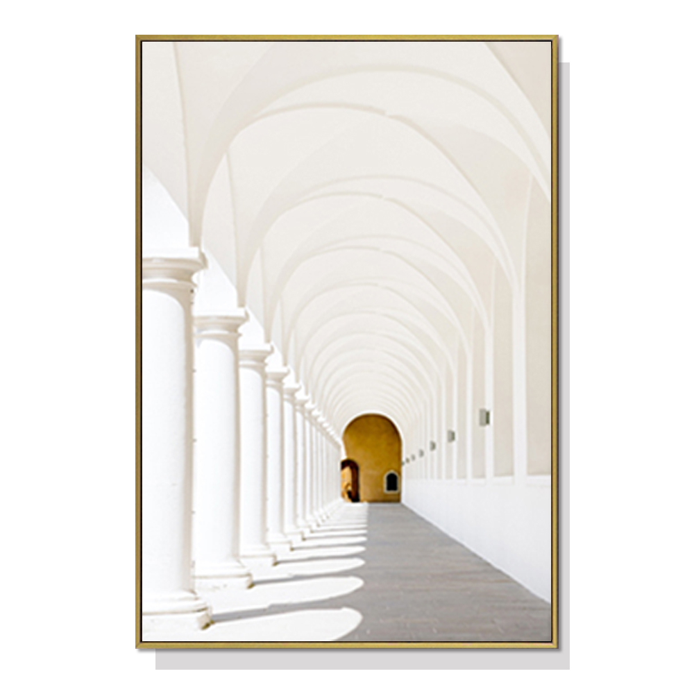 V207-1092_Long-Corridor-Style-A_1 Wall Art 60cmx90cm Long Corridor Style A Gold Frame Canvas - Image 1