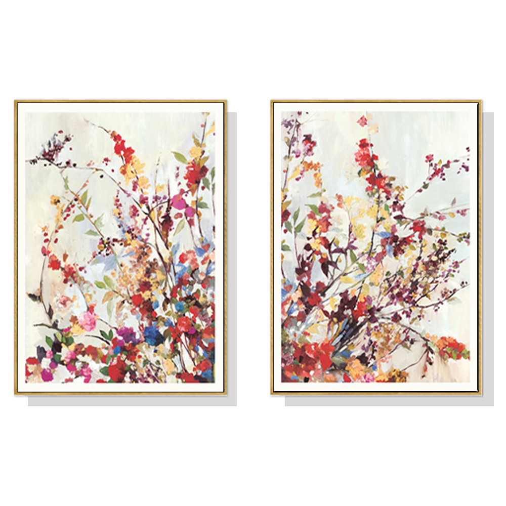 V207-1109_Coming-Spring-2-sets_1 Wall Art 40cmx60cm Coming Spring 2 Sets Gold Frame Canvas - Image 1