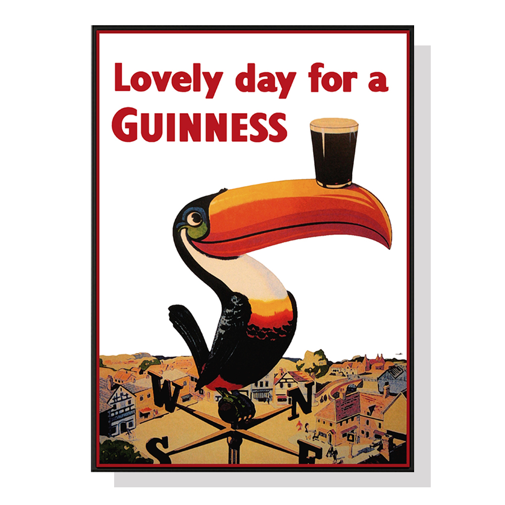 V207-1113_Beer-Lovely-Day-For-A-Guinness_1 Wall Art 60cmx90cm Beer Lovely Day For A Guinness Black Frame Canvas - Image 1