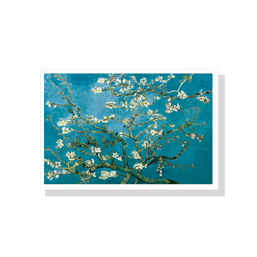 V207-1132_Van-Gogh-Almond-Blossom_1 Wall Art 70cmx100cm Van Gogh Almond Blossom White Frame Canvas - Image 1