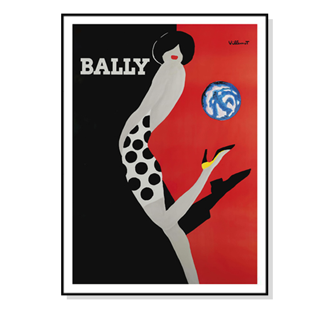 V207-1149_fashion-bally-black_1 Wall Art 60cmx90cm Fashion Bally Black Frame Canvas - Image 1