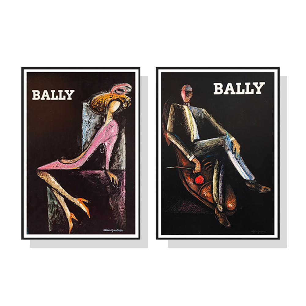 V207-1171_Bally-Man-Woman-2-sets_1 Wall Art 60cmx90cm Bally Man & Woman 2 Sets Black Frame Canvas - Image 1