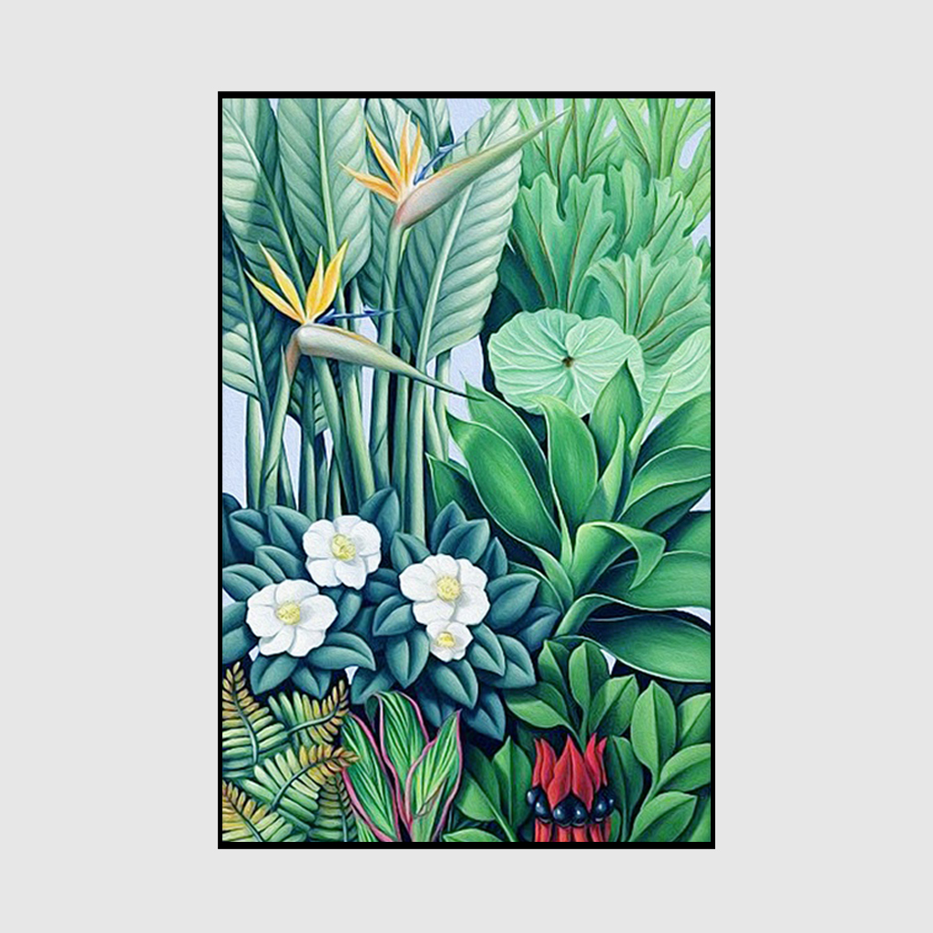 V207-1228_Tropical-plants_2 Wall Art 70cmx100cm Tropical plants Black Frame Canvas - Image 1