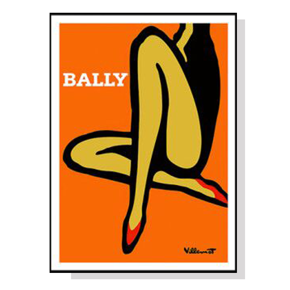 V207-1251_Bally-Orange-Legs-black_1 Wall Art 60cmx90cm Orange Legs Black Frame Canvas - Image 1