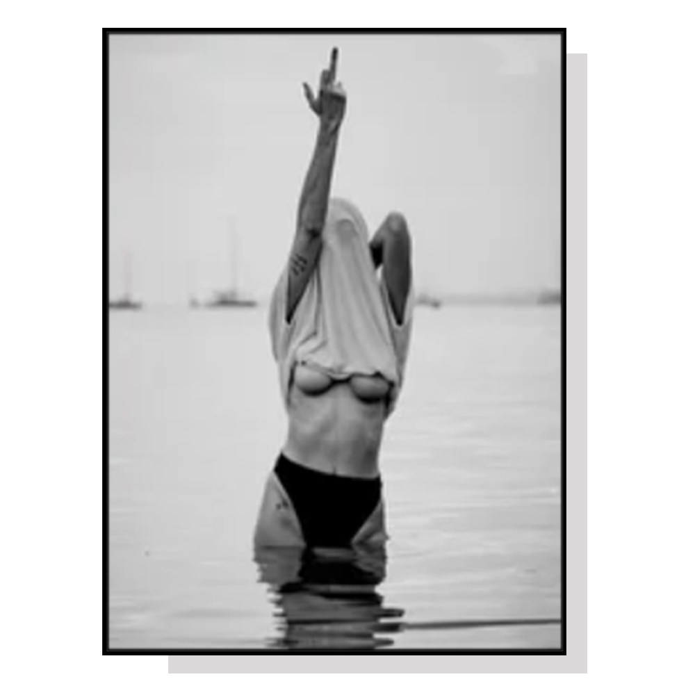 V207-1289-1-146129-00 Wall Art 40cmx60cm Feminist Print Black Frame Canvas - Image 1