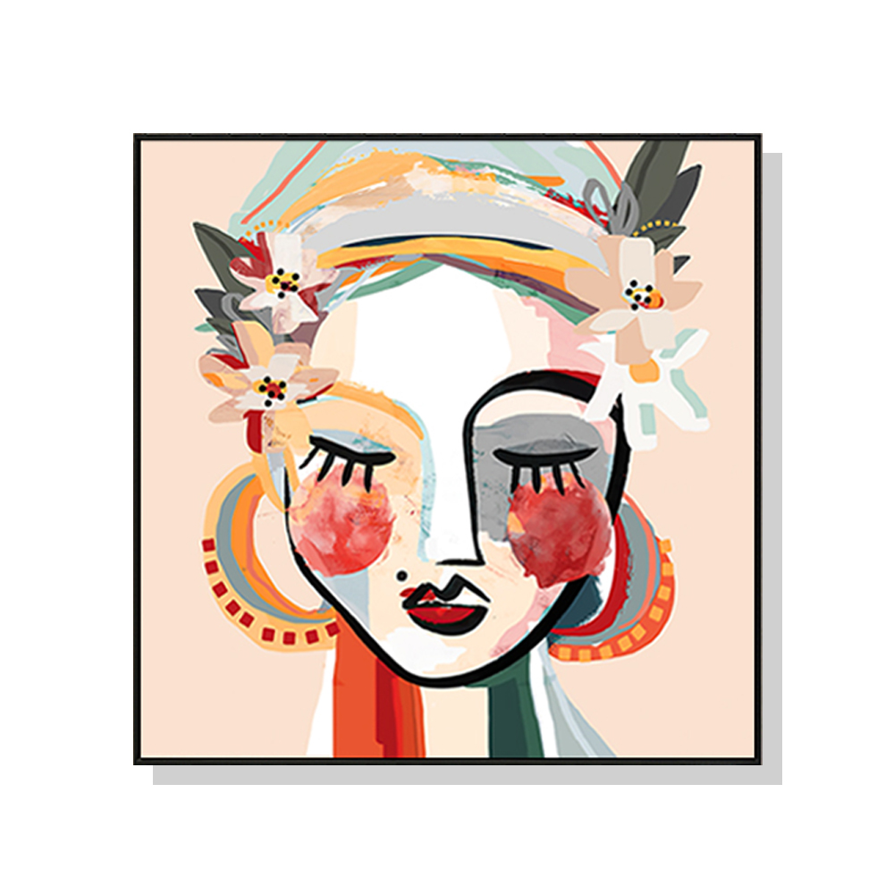 V207-1308-64697-00 Wall Art 60cmx60cm Sophie Black Frame Canvas - Image 1