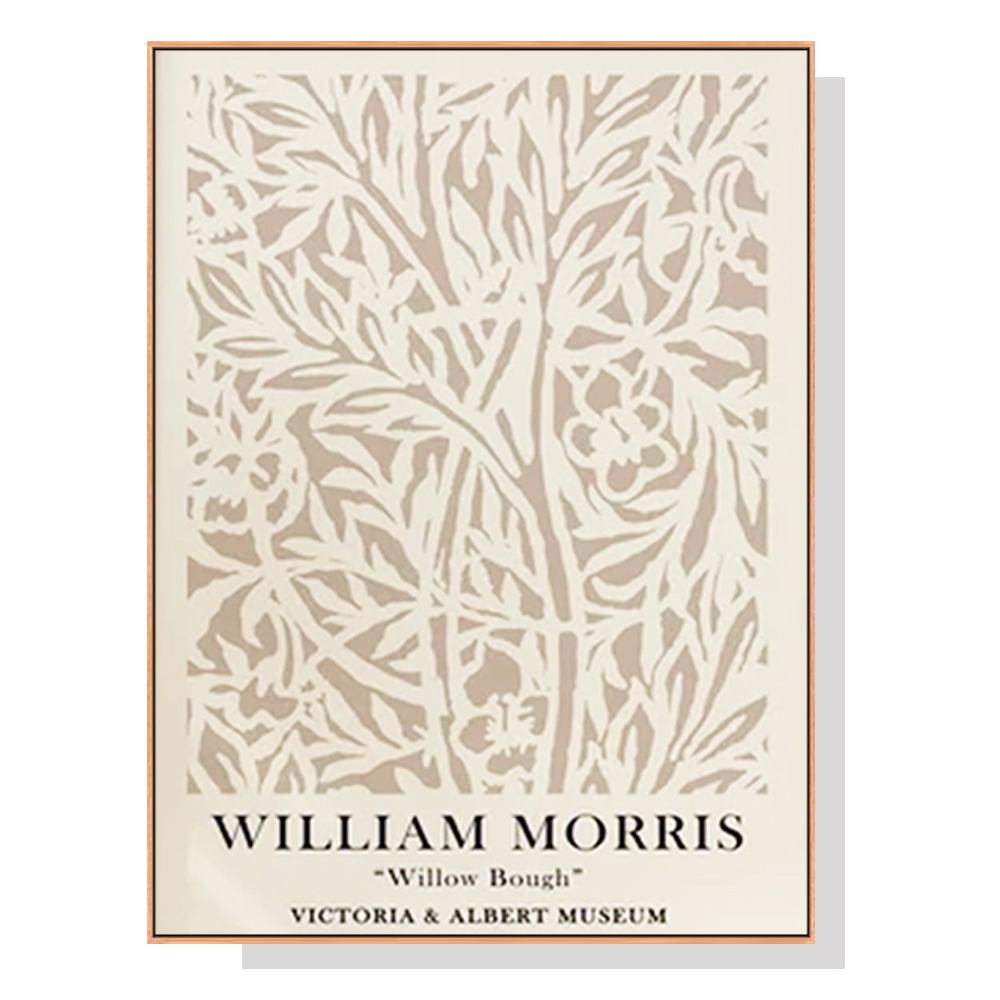V207-1432-66050-00 Wall Art 50cmx70cm William Morris Neutral Wood Frame Canvas - Image 1