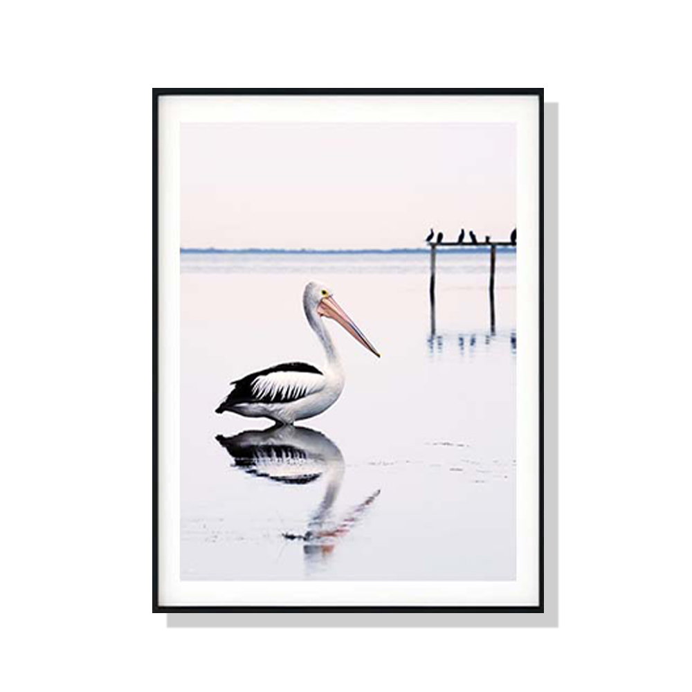 V207-16141-139827-00 Wall Art 90cmx135cm Pelican Black Frame Canvas - Image 1