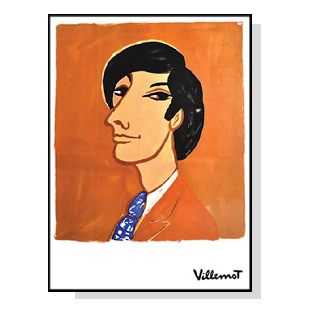 V207-1620-67276-00 Wall Art 70cmx100cm Villemot 1971 Black Frame Canvas - Image 1