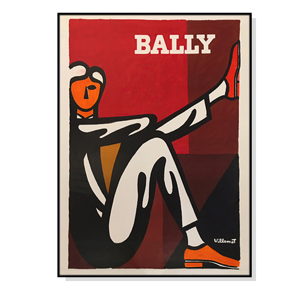 V207-16723-130917-00 Wall Art 100cmx150cm Bally Man by Villemot Black Frame Canvas - Image 1