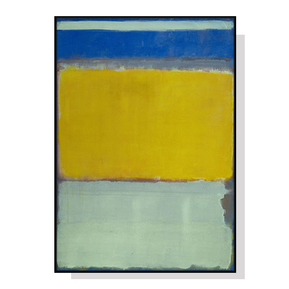V207-1714-75060-00 Wall Art 80cmx120cm Blue Yellow Green By Mark Rothko Black Frame Canvas - Image 1