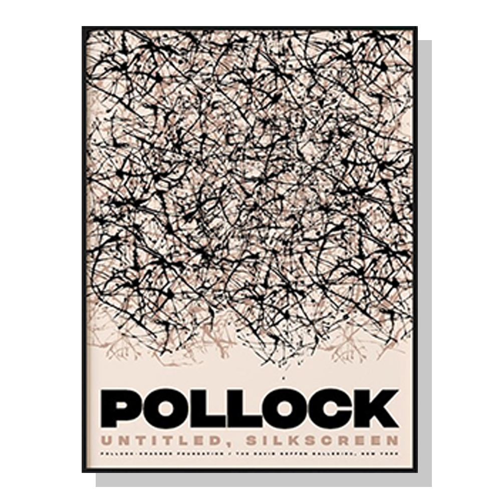 V207-17263-130883-00 Wall Art 100cmx150cm Jackson Pollock Exhibition II Black Frame Canvas - Image 1