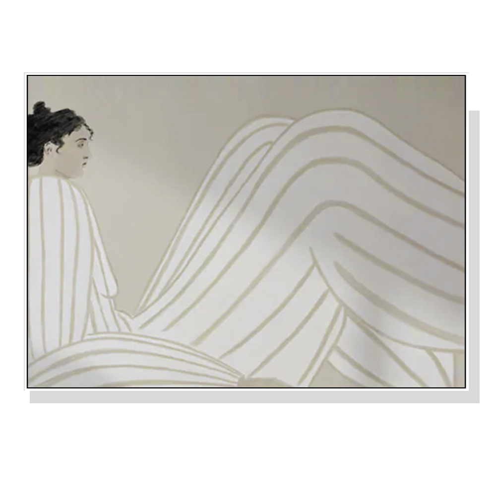 V207-17431-130867-00 Wall Art 40cmx60cm Abstract Lady White Frame Canvas - Image 1